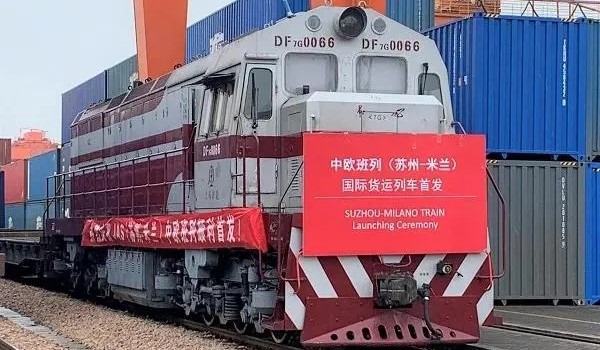 Envío ferroviario de Suzhou China a Milán Italia