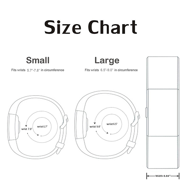 Size Chart Fitbit Charge 2