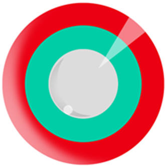 Realcon بالجملة مشرق الأحمر والأخضر دائرة وصفة طبية مصنع العدسات اللاصقة