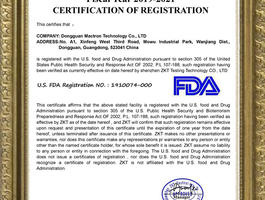 Certificado de la FDA