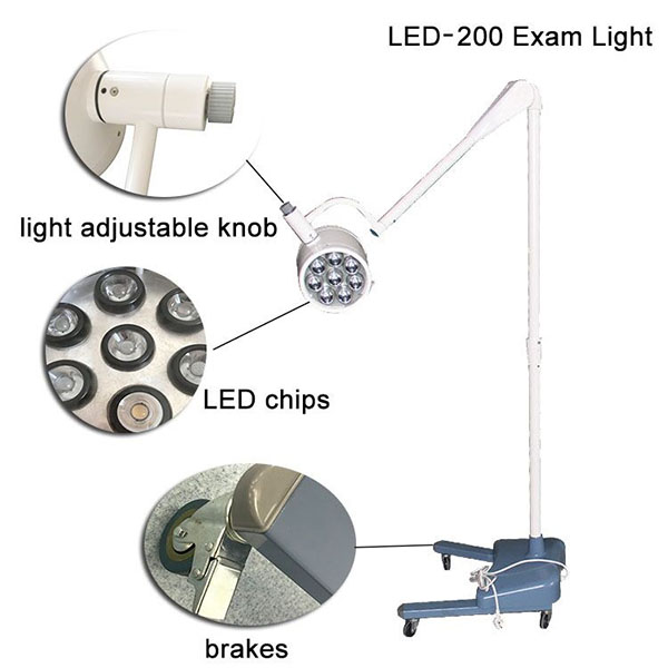 LED-200V Floor Standing LED Medical Exam Light