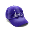 Worn-out purple dad hats