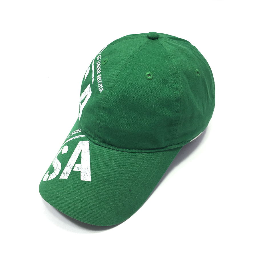 Print letter green dad hats
