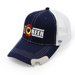 Baseball trucker hats with bottle openner