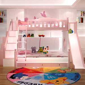 Top Quality Powder Coated Elegant Bunk Bed With Slide For Kids