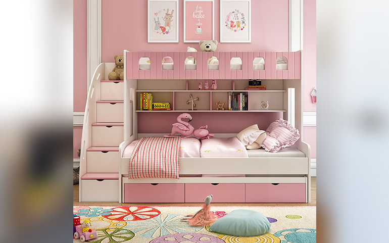 Фанки Дети Двухъярусная кровать с дизайном шкафа