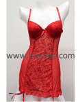 China de ropa interior de damas manufatcure seda roja vestido de la ropa interior atractiva