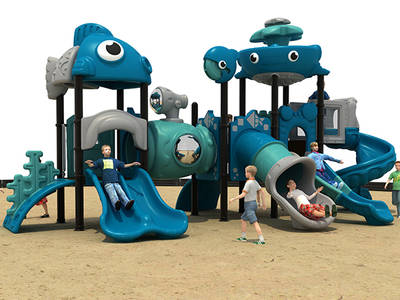 Ocean animal theme outdoor slide amusement park for kids