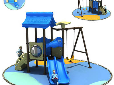 Small Outdoor Playground Slide and Swing for Preschool