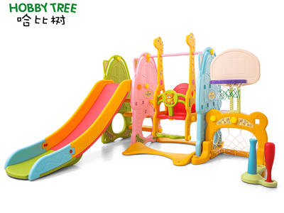 Plastic strong safe classic indoor slide and swing set for baby