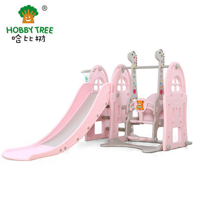 Plastic indoor cheap slide and swing set 