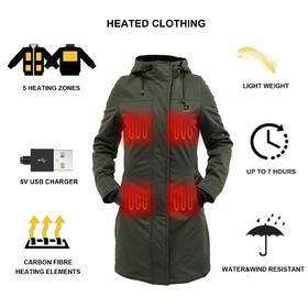 Casual Stylish Fitting Slim Long Heated Coats for Cold Whether