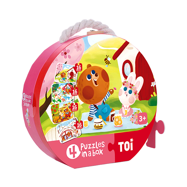TOI 4 Puzzles In A Box Season Paper Jigsaw Puzzle Educational Toy For Kids