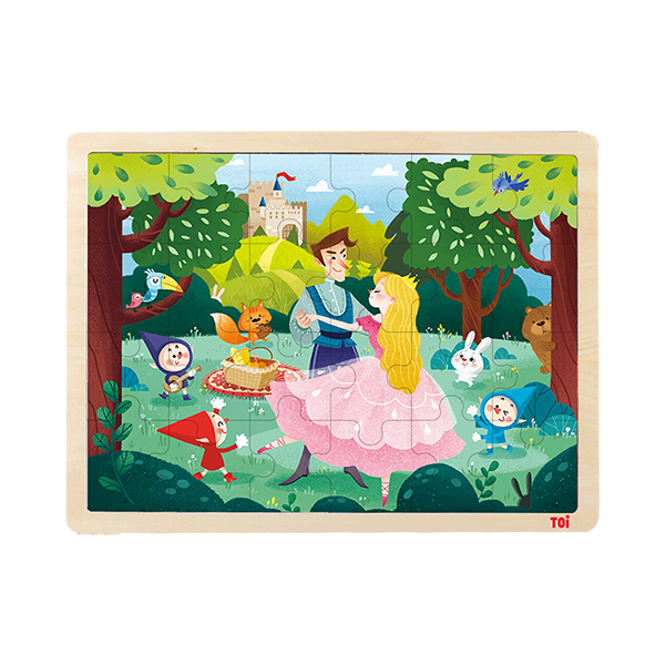 TOI儿童益智玩具24片拼图木质王子公主大块拼板早教2-3-4-5-6岁男女