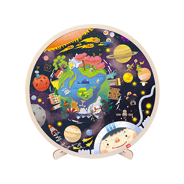 TOI Classic Puzzle Solar System 102pcs Wooden Jigsaw Puzzle With Storage Tray Educational Toy For Kids