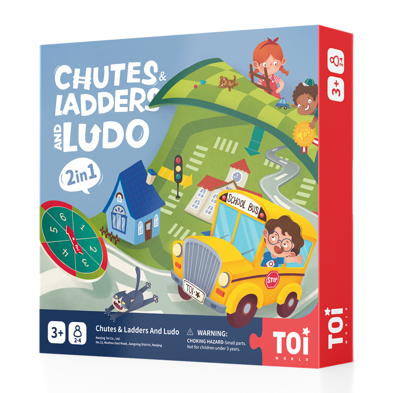 TOI Chutes&Ladders And Ludo 2in1Board Games Educational Toy For Kids