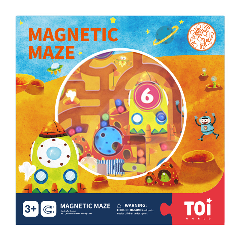 TOI Board Game Magnetic Maze Game Planet Wooden Educational Toy For Kids 