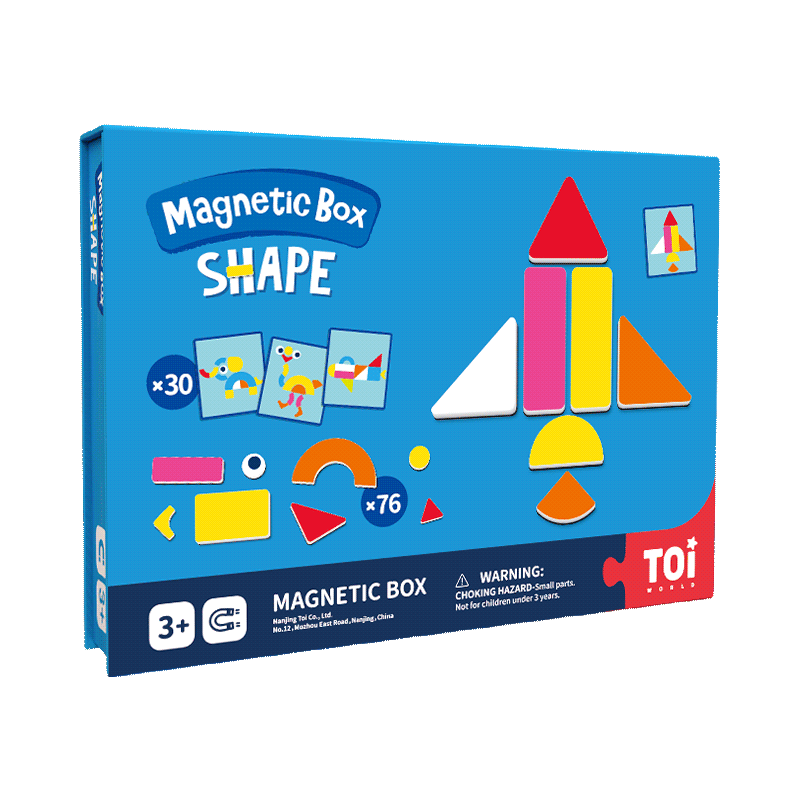 TOI磁性拼图形状儿童磁力磁贴冰箱贴2-3-5-6岁宝宝早教男女孩益智玩具