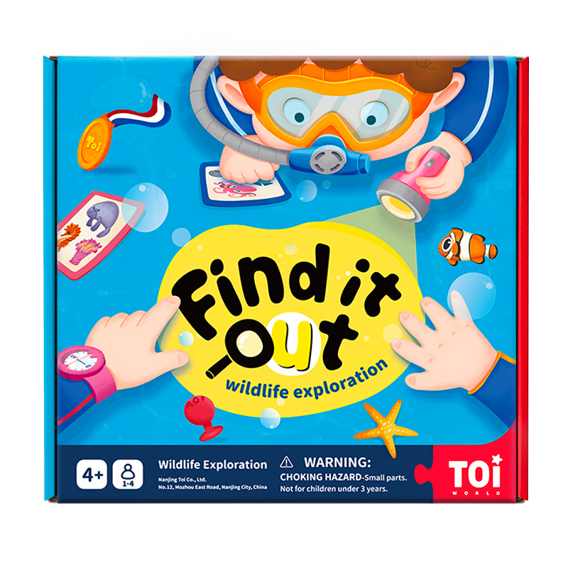 TOI New Arrival  Find It Out With A Small Flashlight Series Wildlife exploration Board Game For Kids