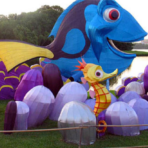 雕塑彩灯-海底世界-海鱼和海马