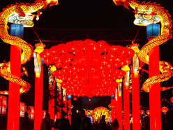 雕塑彩灯-中国龙通道门