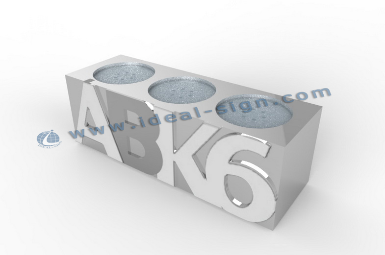 ABK6 illuminated Silver Acrylic Encraved Logo Bottle Stand