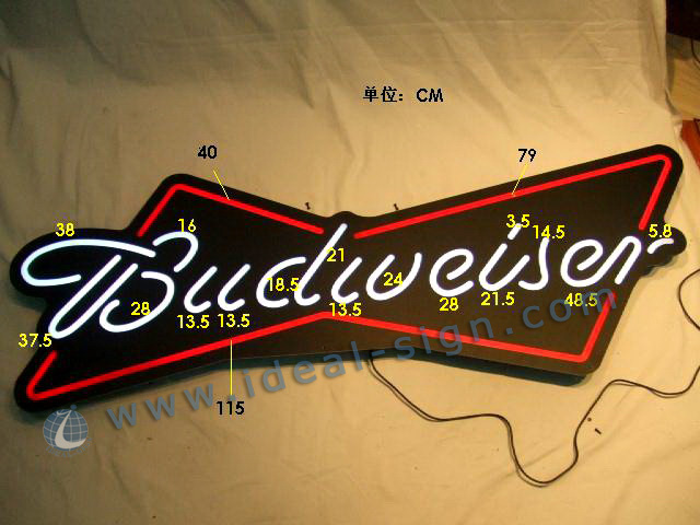 Budweiser Beer Neon Signs Black Acrylic Panel
