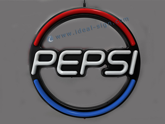 Custom neon bar signs for Pepsi Displaying
