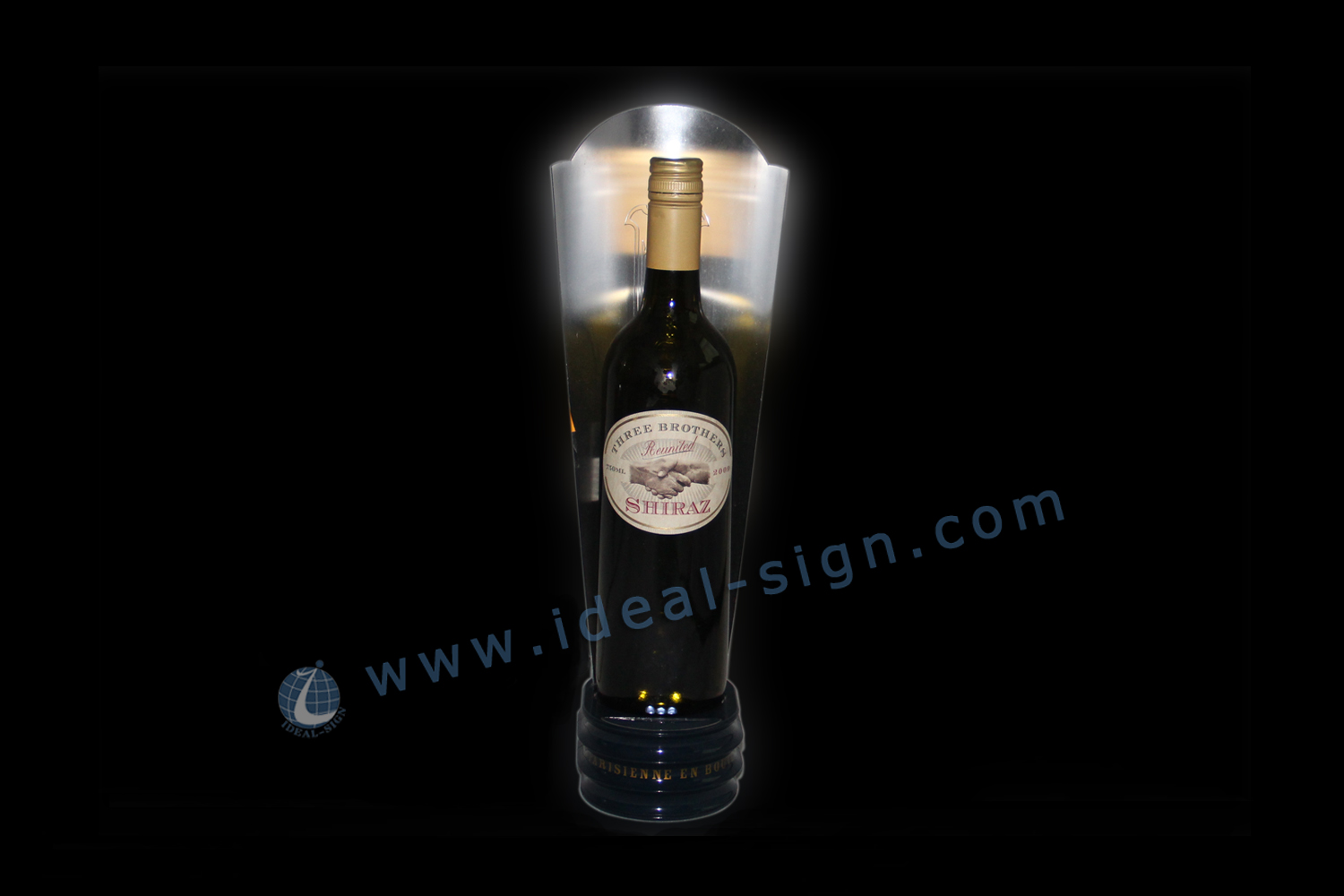 Wine LED bottle shelf display