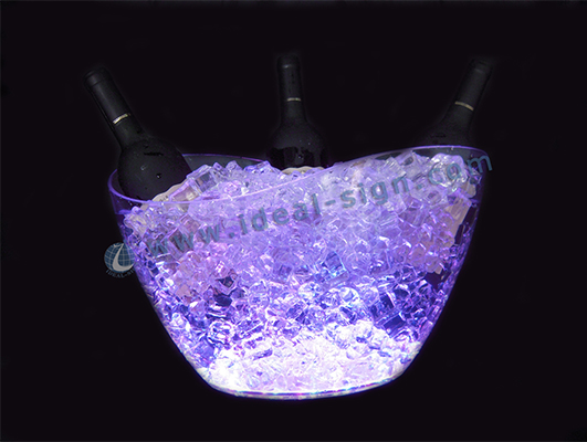 Beautiful Wave edged PS LED Lighting ice bucket