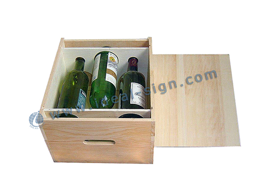 3 Bottle Wood Wine Gift Packing Box