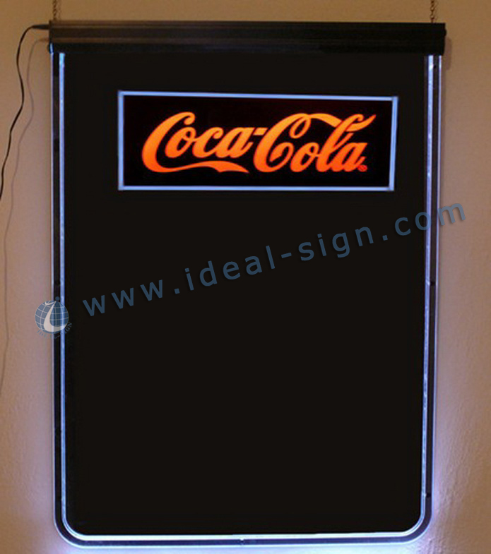 fluorescent led writing blackboard with coca cola logo