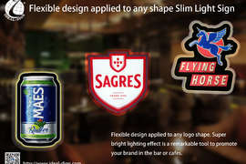 Flexible design applied to any shape Slim Light Sign