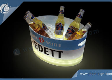 balde de gelo com luzes LED