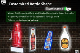 Customized Bottle Shape Illuminated pub Sign