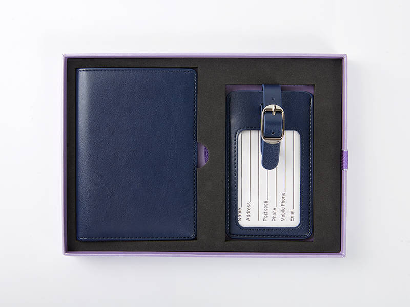 Leather Passport Holder&Luggage Tag Gift Set