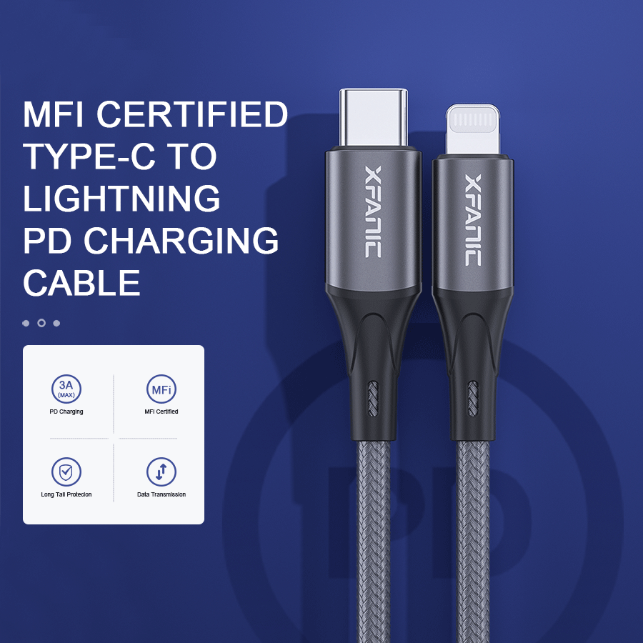USB C to Lightning Cable 1.2M Braided MFi Certified for iPhone