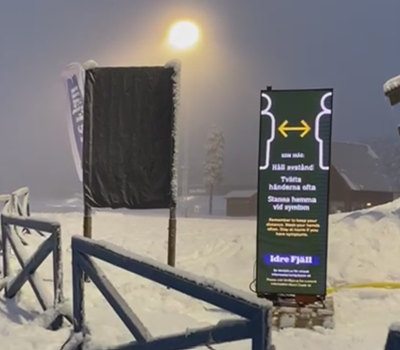 Póster led delgado al aire libre recientemente desarrollado probado en la estación de esquí de Suecia