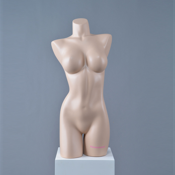 لون البشرة تمثال نصفي بلاستيكي العارضات النساء الجنس الجذع عارضة أزياء لعرض الملابس الداخلية (PC أنثى الجذع القزم)