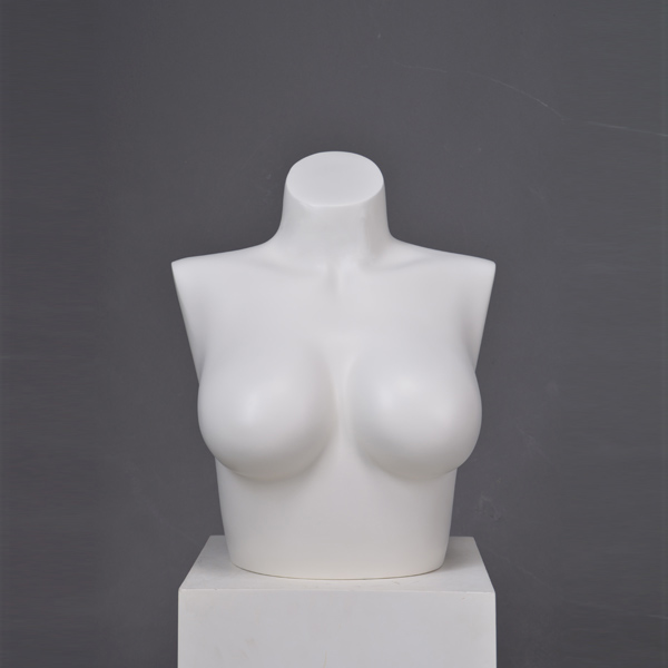 Demi-corps en fibre de verre buste présentoir Mannequin Pour soutien-gorge forme de corps féminin demi-mannequins en vente (soutien-gorge buste FG en fibre de verre)