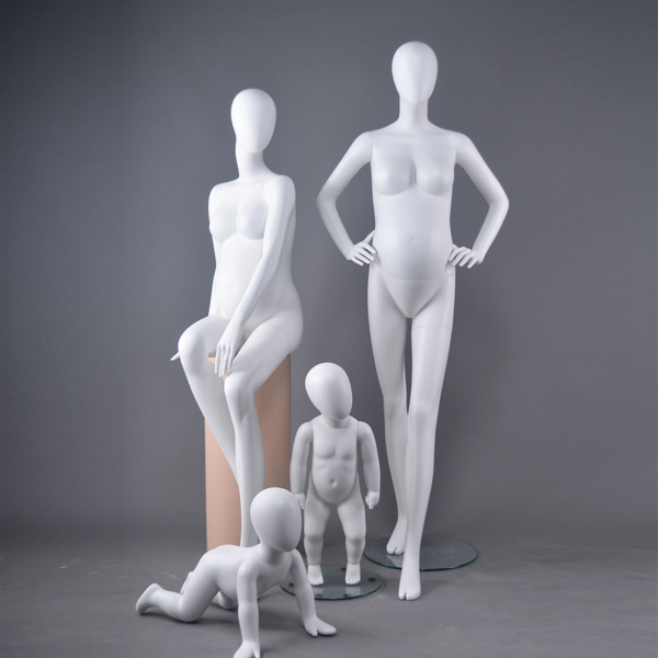 Mode abstrait en fibre de verre mannequin enceinte taille enfant display mannequins