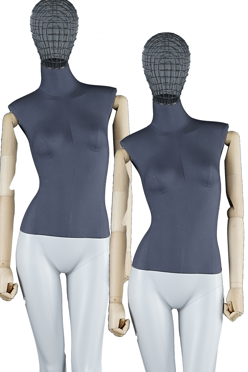 Tela ajustable de cuerpo completo cubierto maniquíes sastre maniquíes de mujer prenda maniquí (FB)