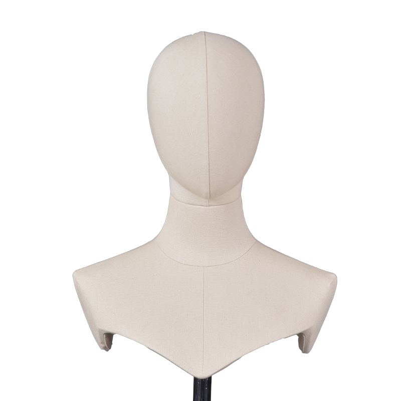 Linen fabrik berkualiti tinggi mannequins kepala abstrak dengan pendirian untuk dijual (QMH)