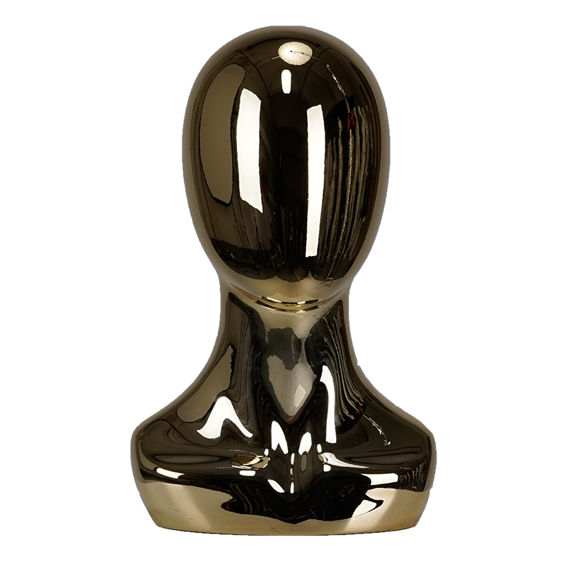 Индивидуальный абстрактный манекен Хромированное стекловолокно мужская манекенная головка для продажи