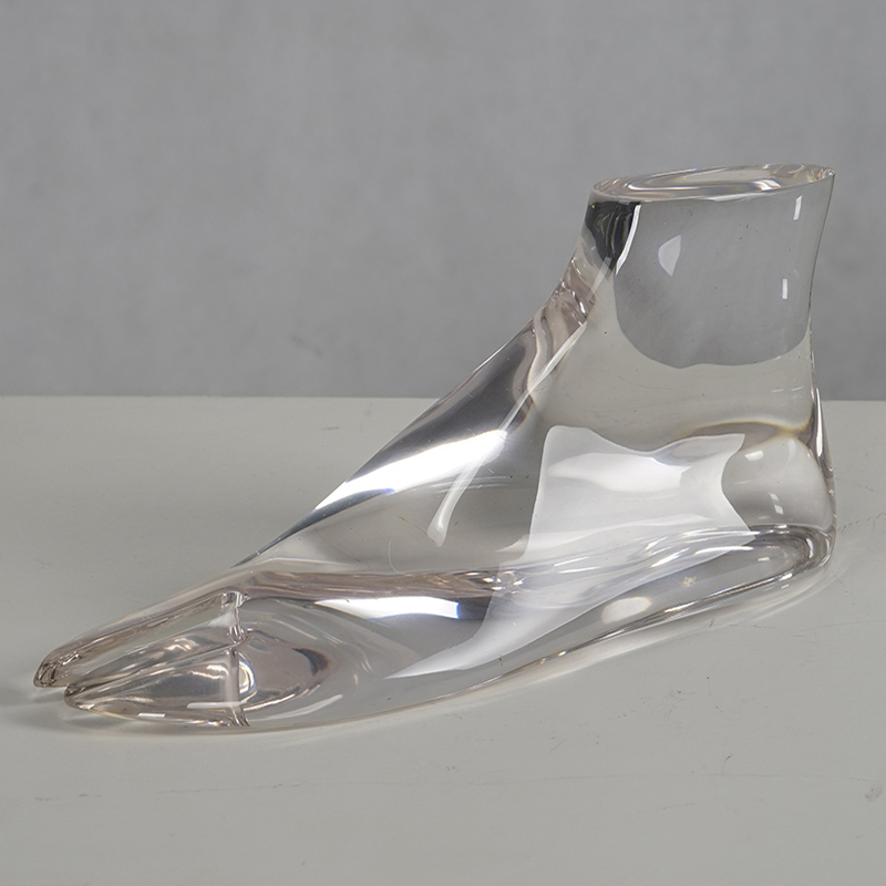 Anpassad helförsäljning fot display skyltdockor akryl transparent skyltdocka för skor display (MF)