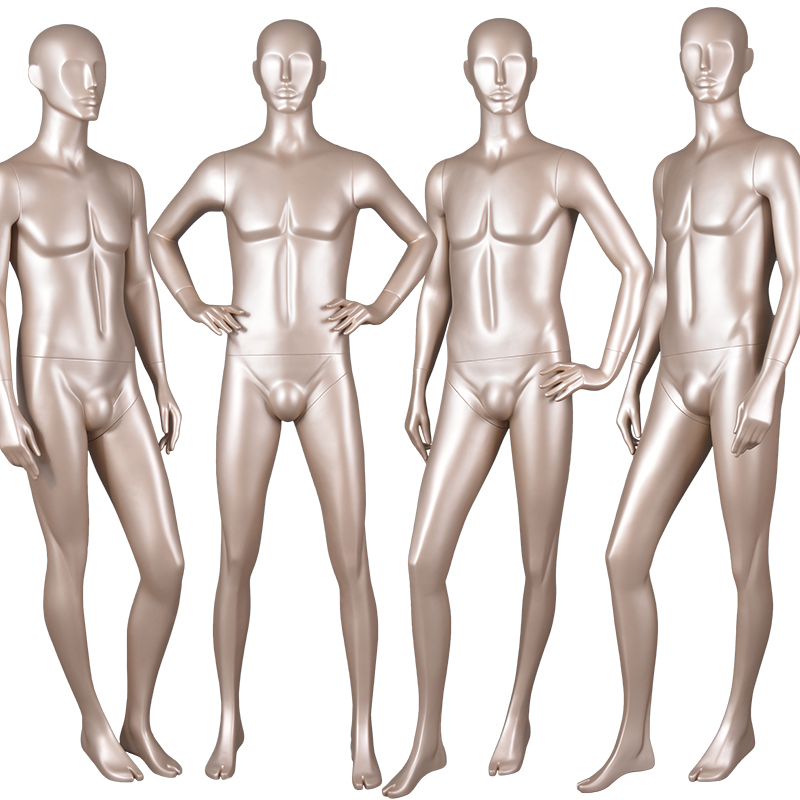 Manichino astratto maschile in oro a corpo intero per vetrina (BM)