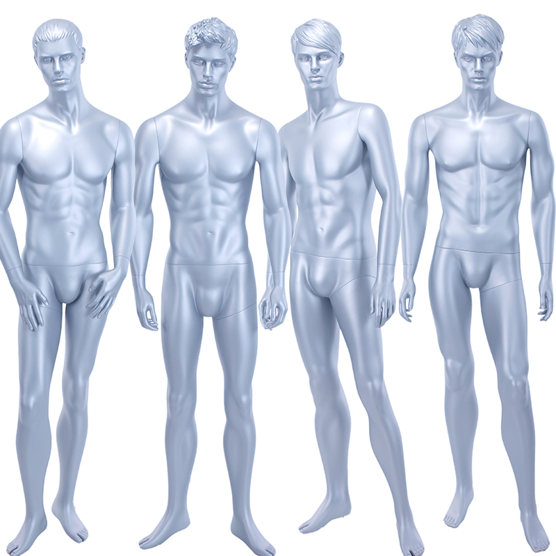 Customized fashion store male mannequins for sale glossy grey male mannequin for showcase display(HTM)