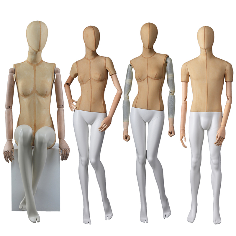 Hot sale fiberglass fabric mannequin male and female manikin for window display(AWM)