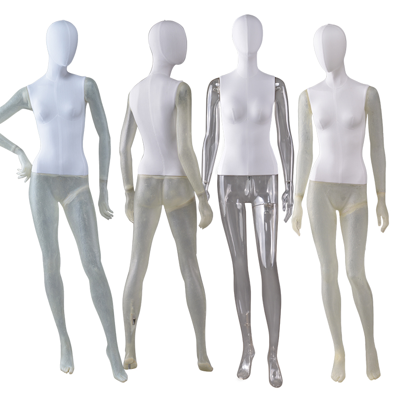 Groothandel Vrouwelijke Mannequin Stof Cover Glasvezel Mannequin Transparante Hars Kleur Vrouwelijke Mannequin (KWM)