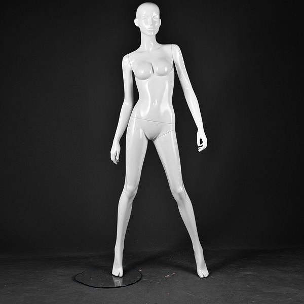 Manichino di moda a grandezza naturale bianco lucido seduto manichino femminile completo set di esposizione per gioielli (serie AFF Sitting Female Mannequin)